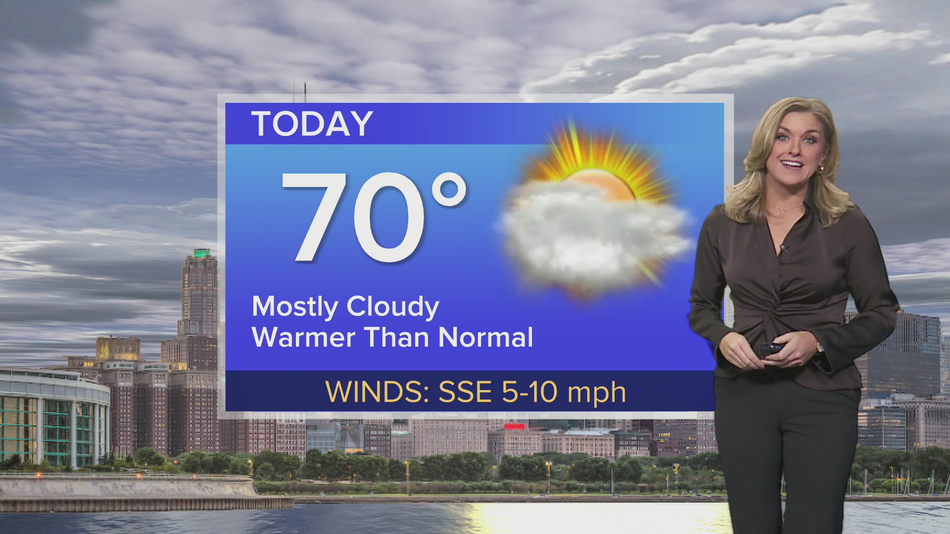 Tuesday: Mostly cloudy; warmer than normal