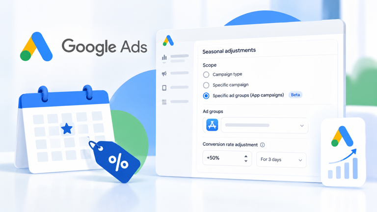Google Ads tests ad group-level seasonal adjustments for app campaigns