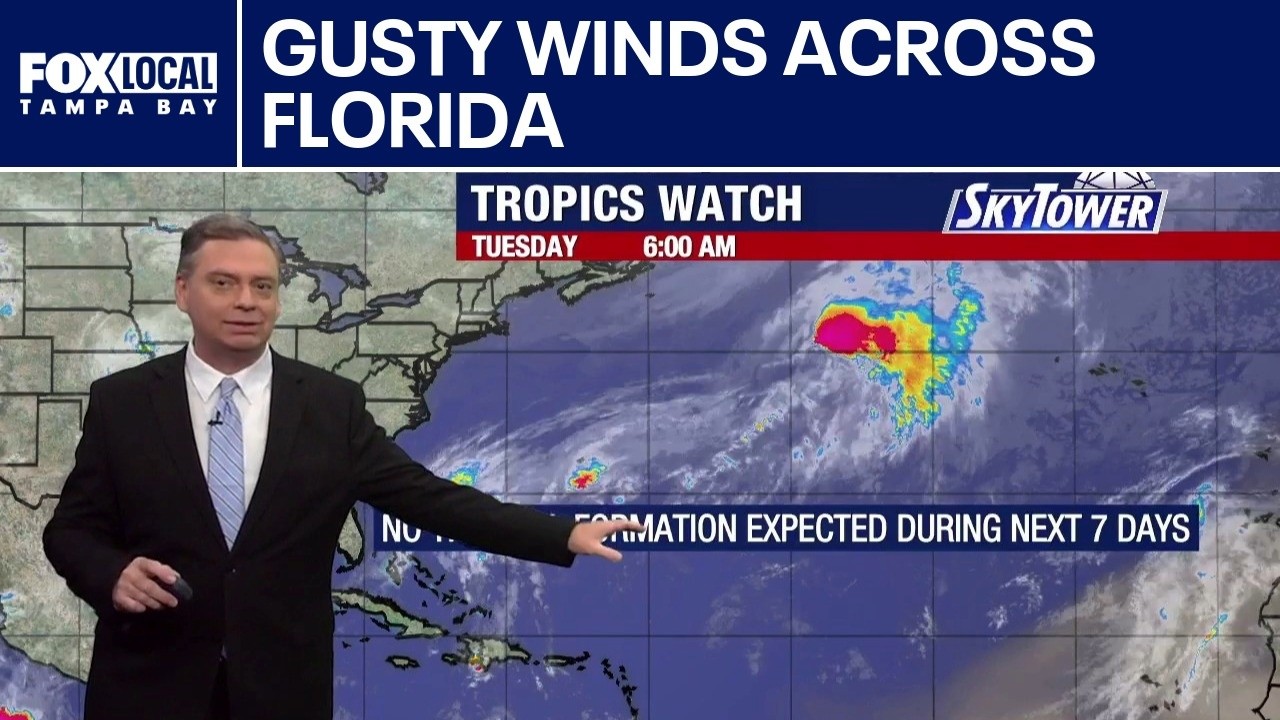 Atlantic system causing gusty winds in Florida