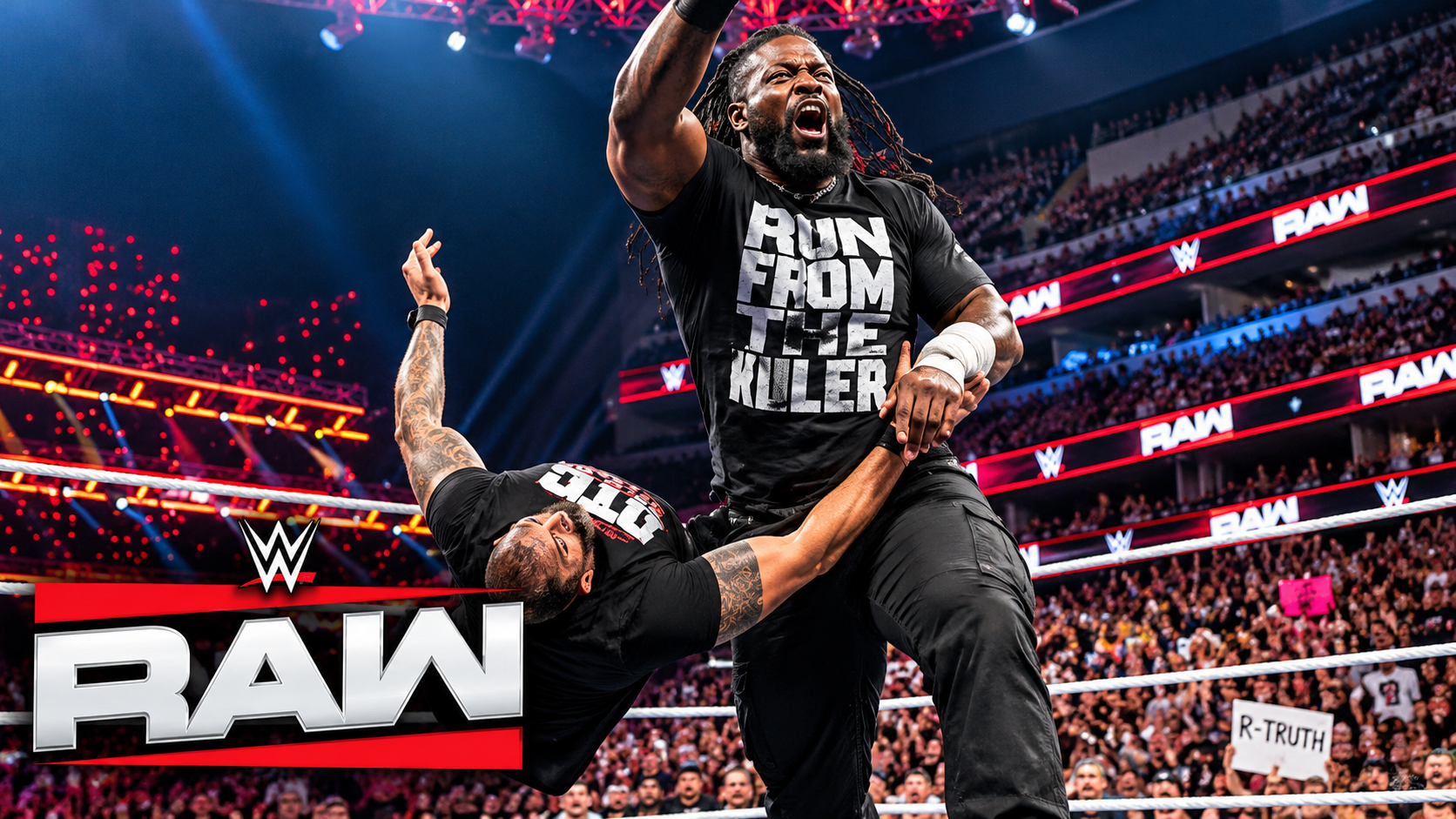 Oba Femi attacks Roman Reigns on WWE RAW