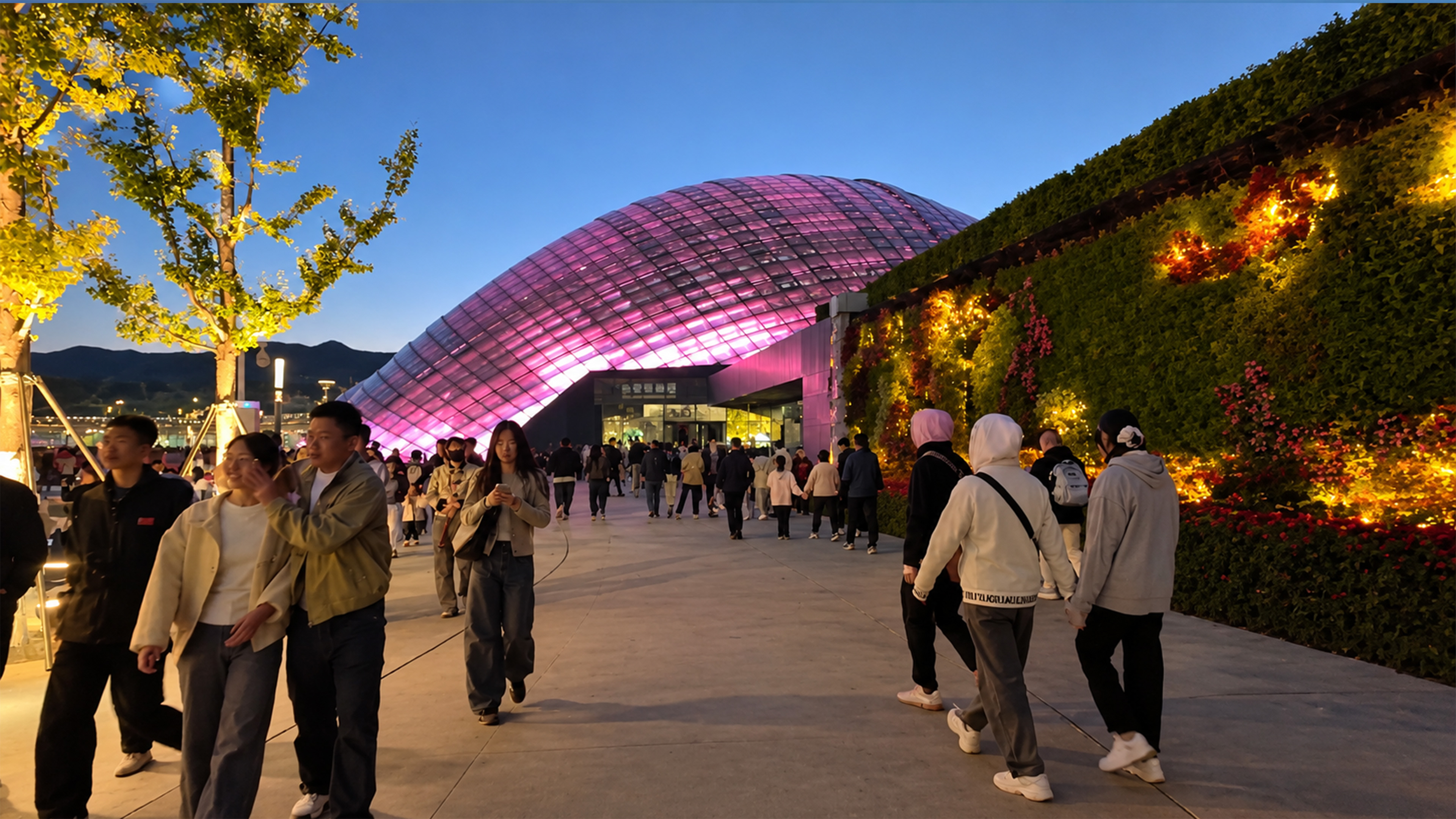 This glowing pink dome in China looks like a spaceship