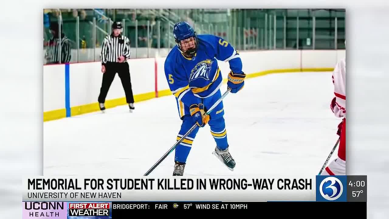 UNH holds memorial for hockey player killed in wrong-way crash