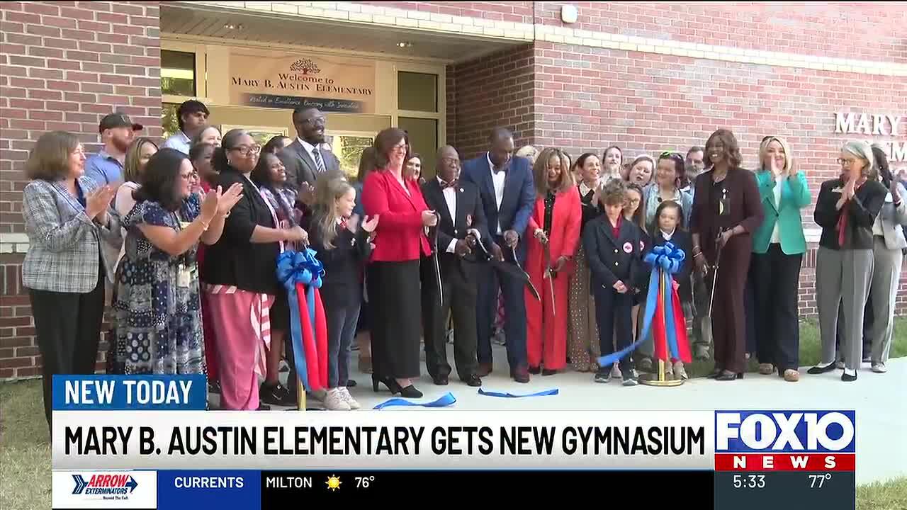 Mary B Austin Elementary cuts ribbon on new gymnasium