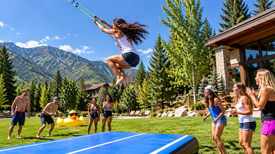 Human slingshot adventure with incredible aerial action
