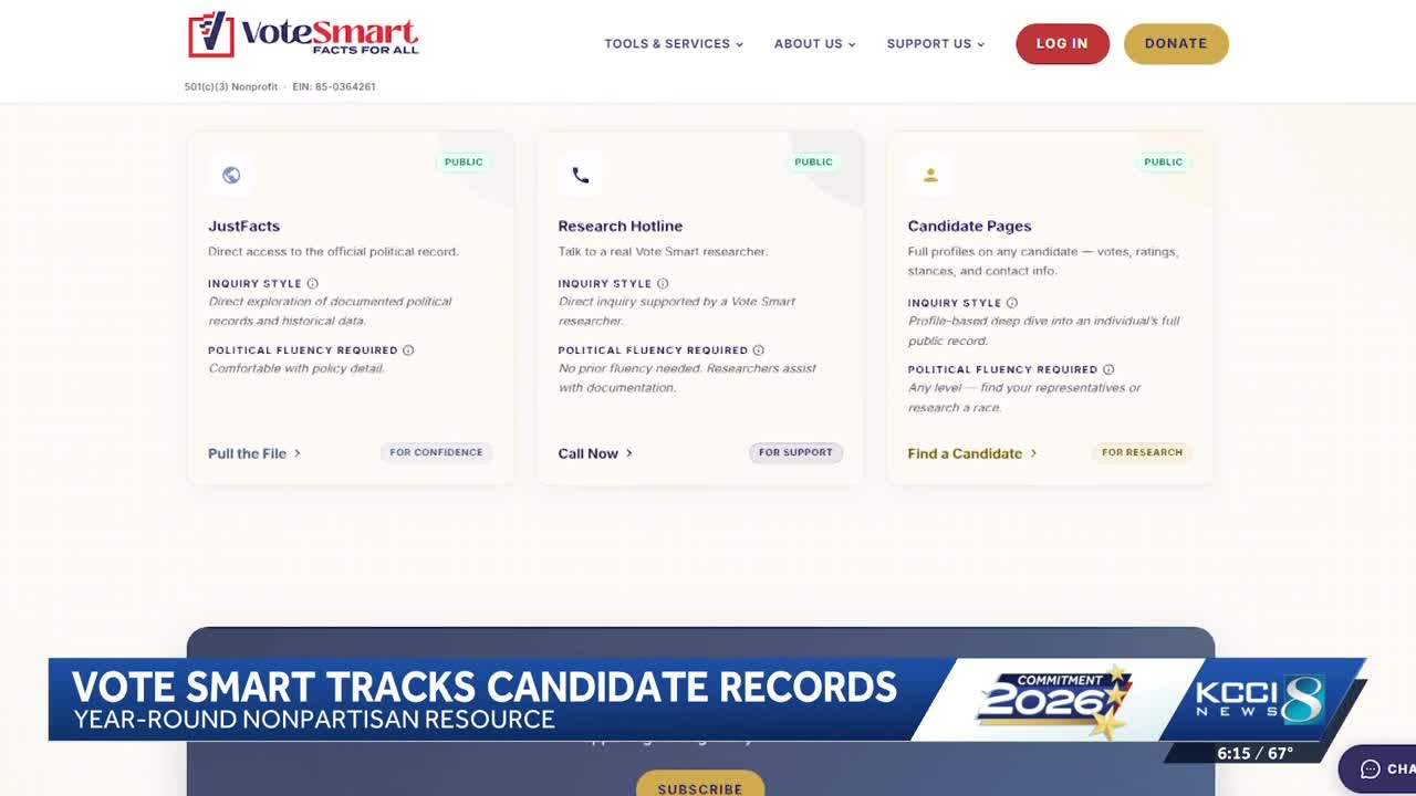 Vote Smart provides key voter information, including voting records ...