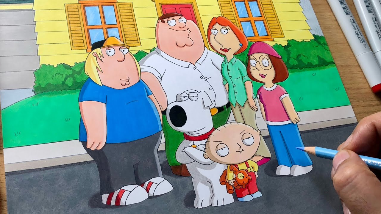 Family Guy cartoon drawing tutorial
