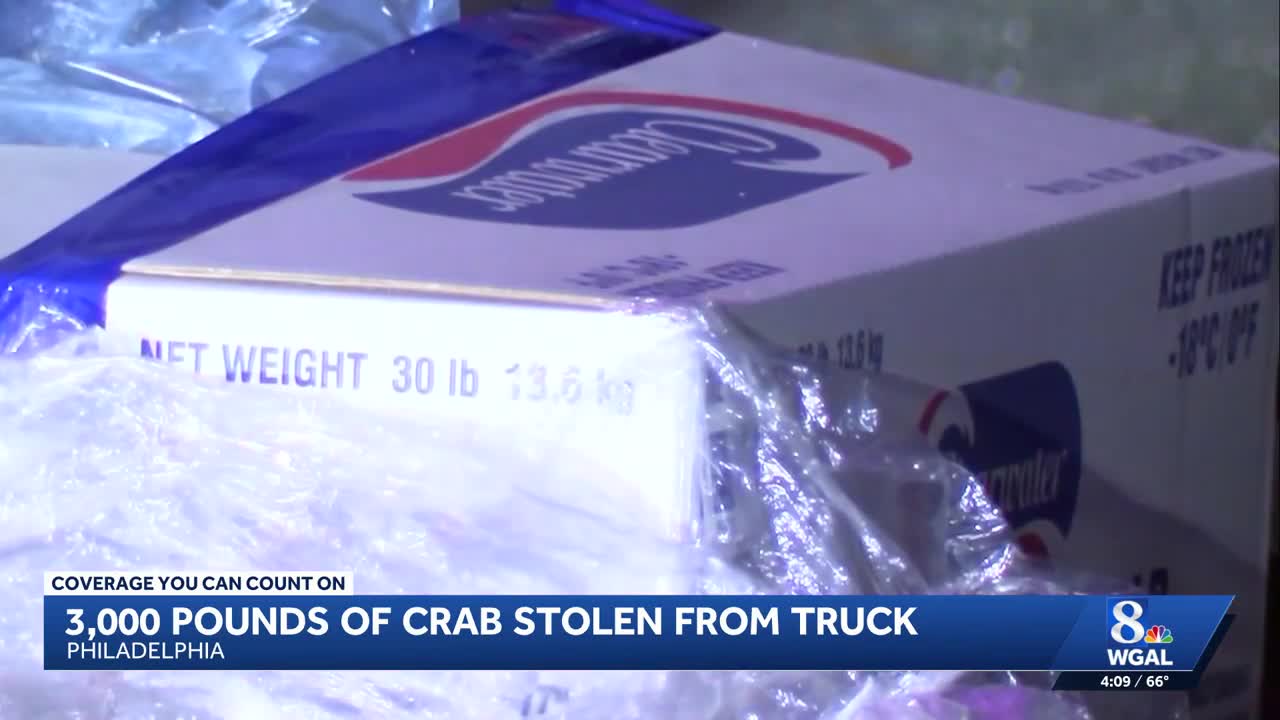 Thieves steal 3,000 pounds of snow crab from Philadelphia truck