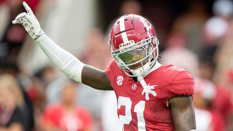 Defensive back Dre Kirkpatrick Jr. #21 of the Alabama Crimson Tide stands prior to the Crimson Tide's game against the Louisiana Monroe Warhawks at Bryant-Denny Stadium in Tuscaloosa, Ala., on Sept. 6, 2025. Getty Images