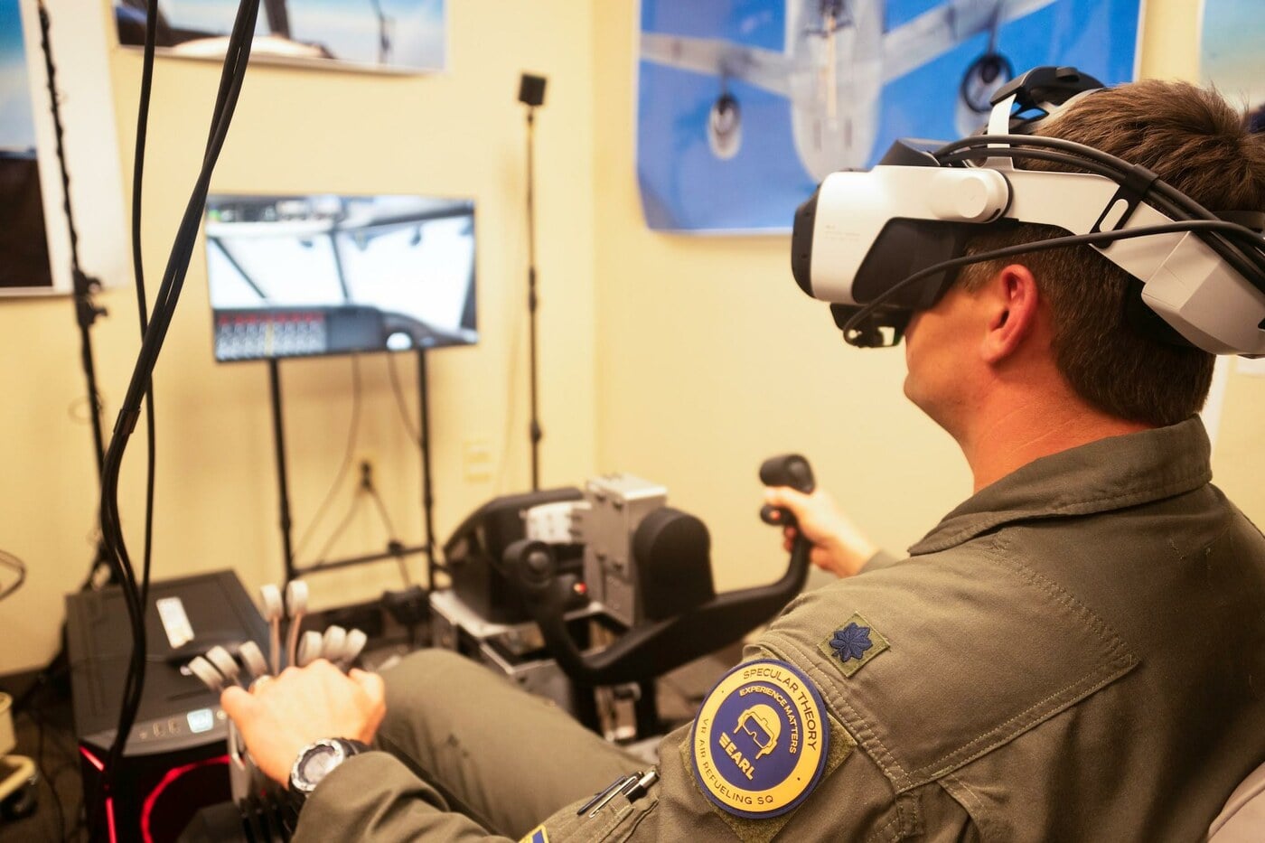 A garage-built virtual reality rig is freeing B-52s and tankers for war