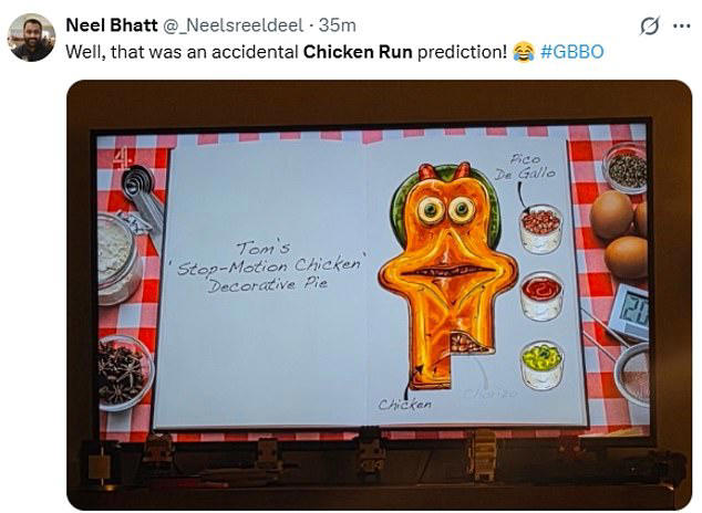 Bake Off fans go wild for iconic Chicken Run bake as Tom receives a ...