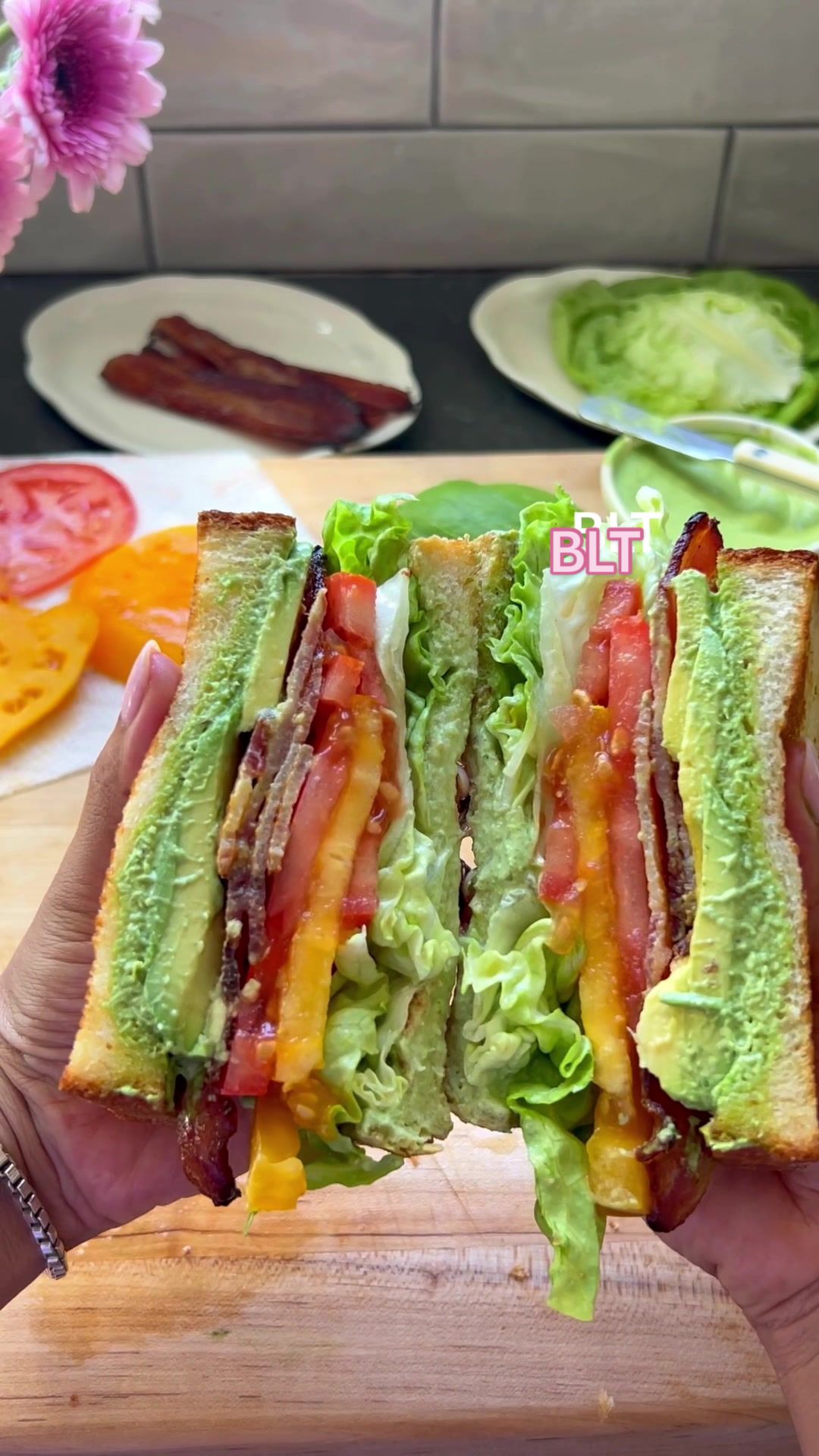 A fresh, crispy BLT build
