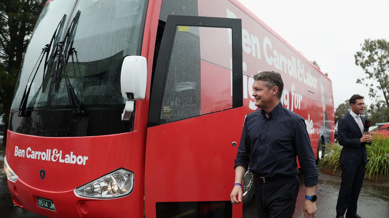 Labor vows open door for business as bus hits road
