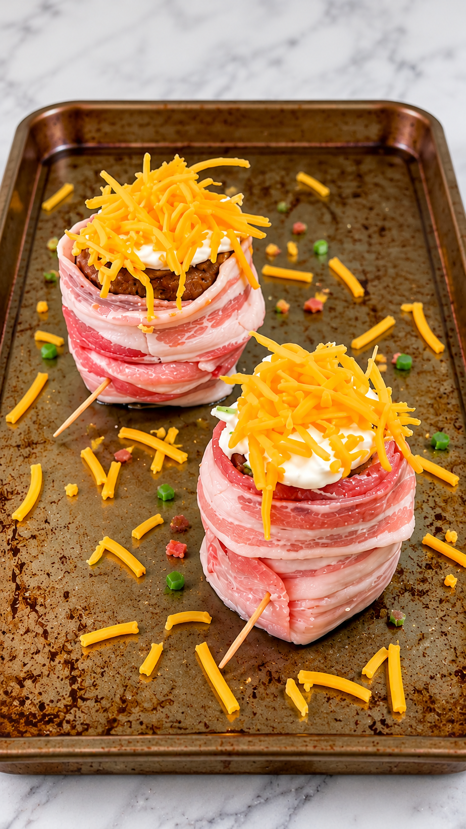 acon-Wrapped Potato Recipe With Cheese and Creamy Topping