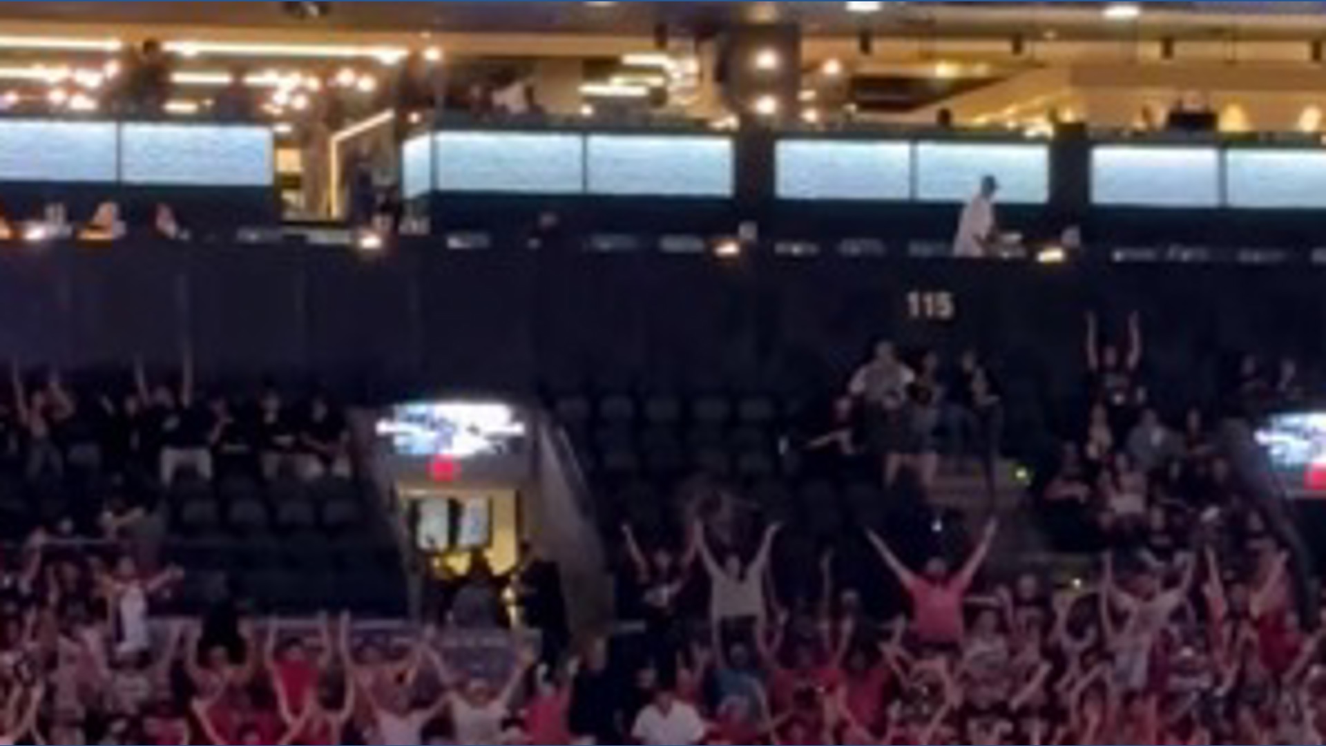 The Jackals hyping the crowd at Spurs vs. Kings
