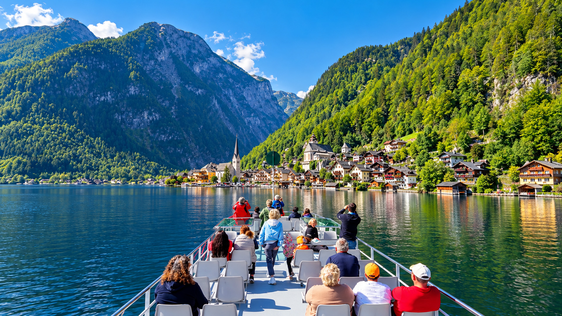 Hallstatt, el pueblo UNESCO visto desde un paseo en barco panorámico (4K)