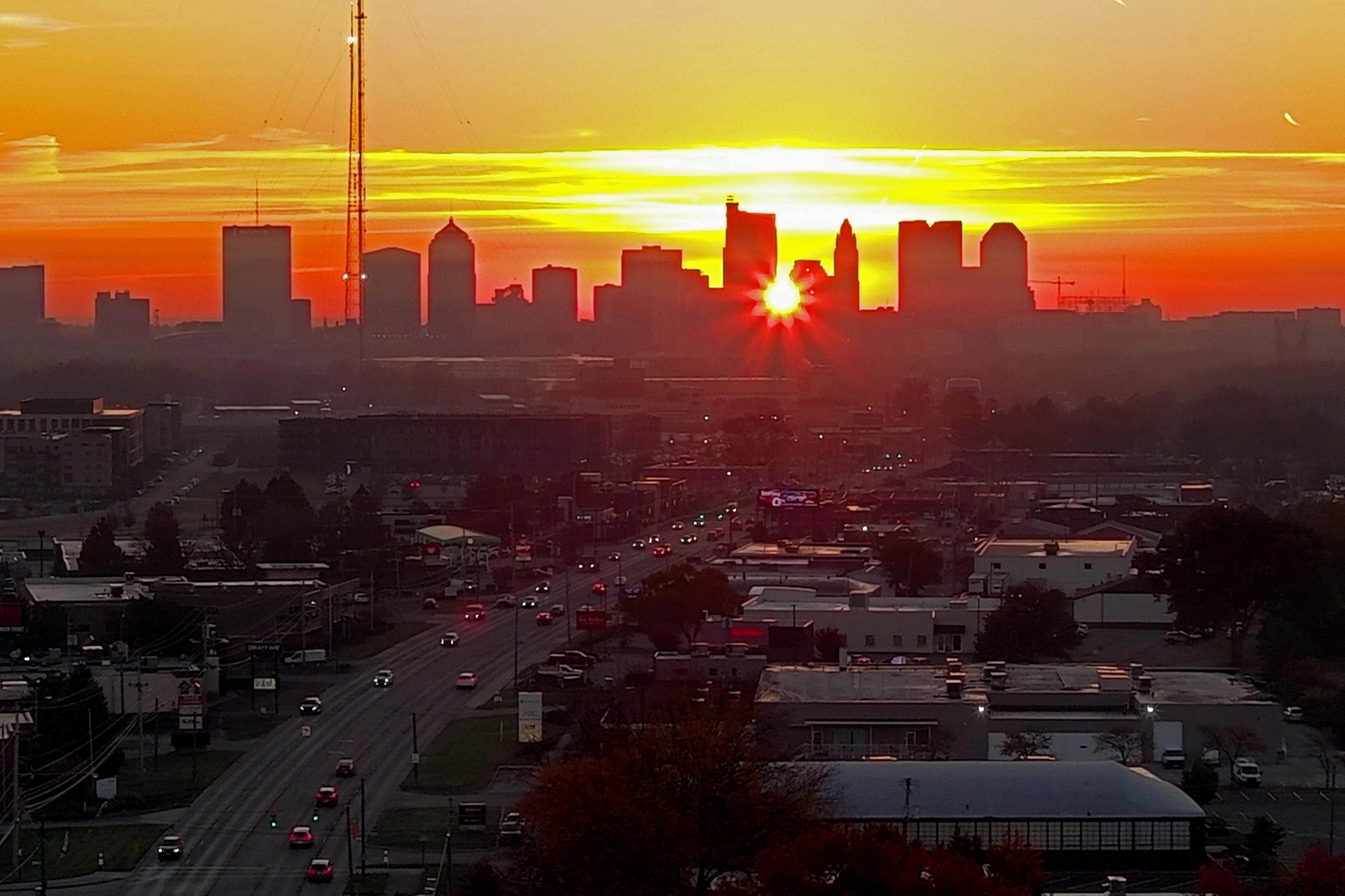 Sunrise, sunset times in OH after fall back time change for daylight saving