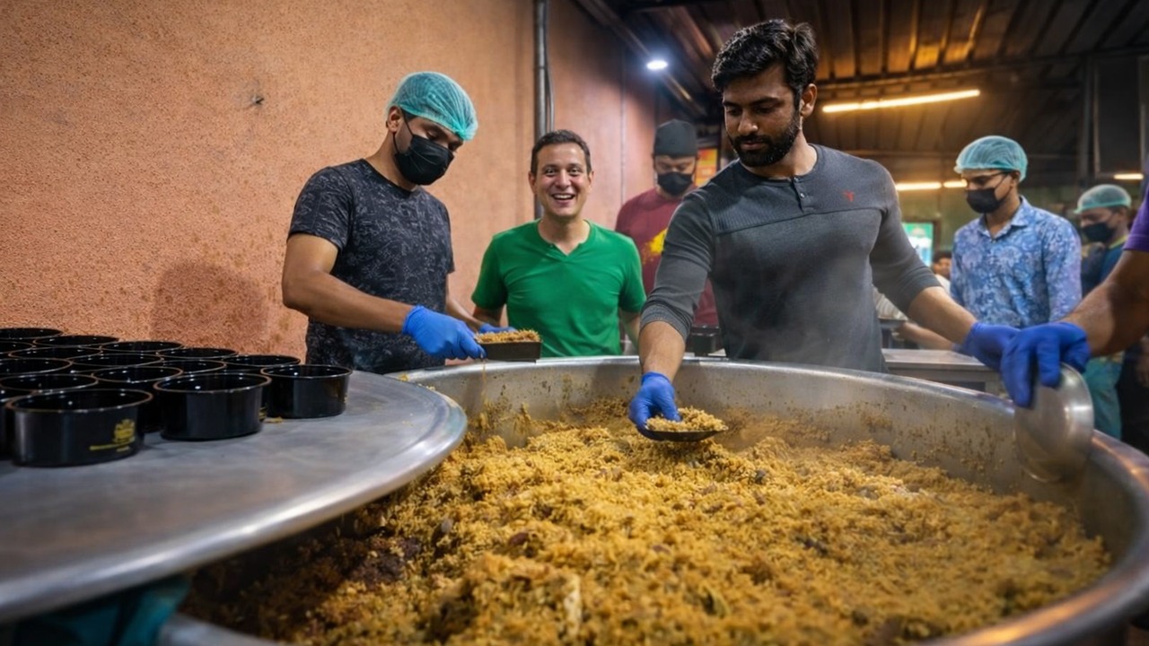 They cook nearly 2,000 pounds of biryani - and customers line up before ...