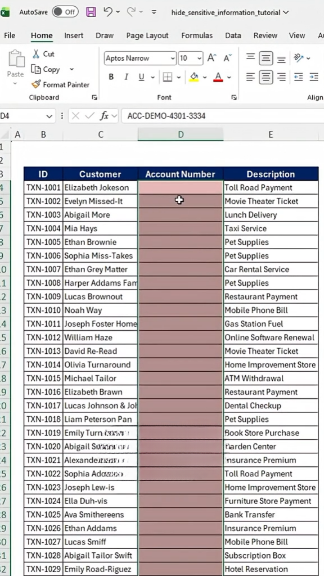 Securing sensitive data in Microsoft Excel workbooks