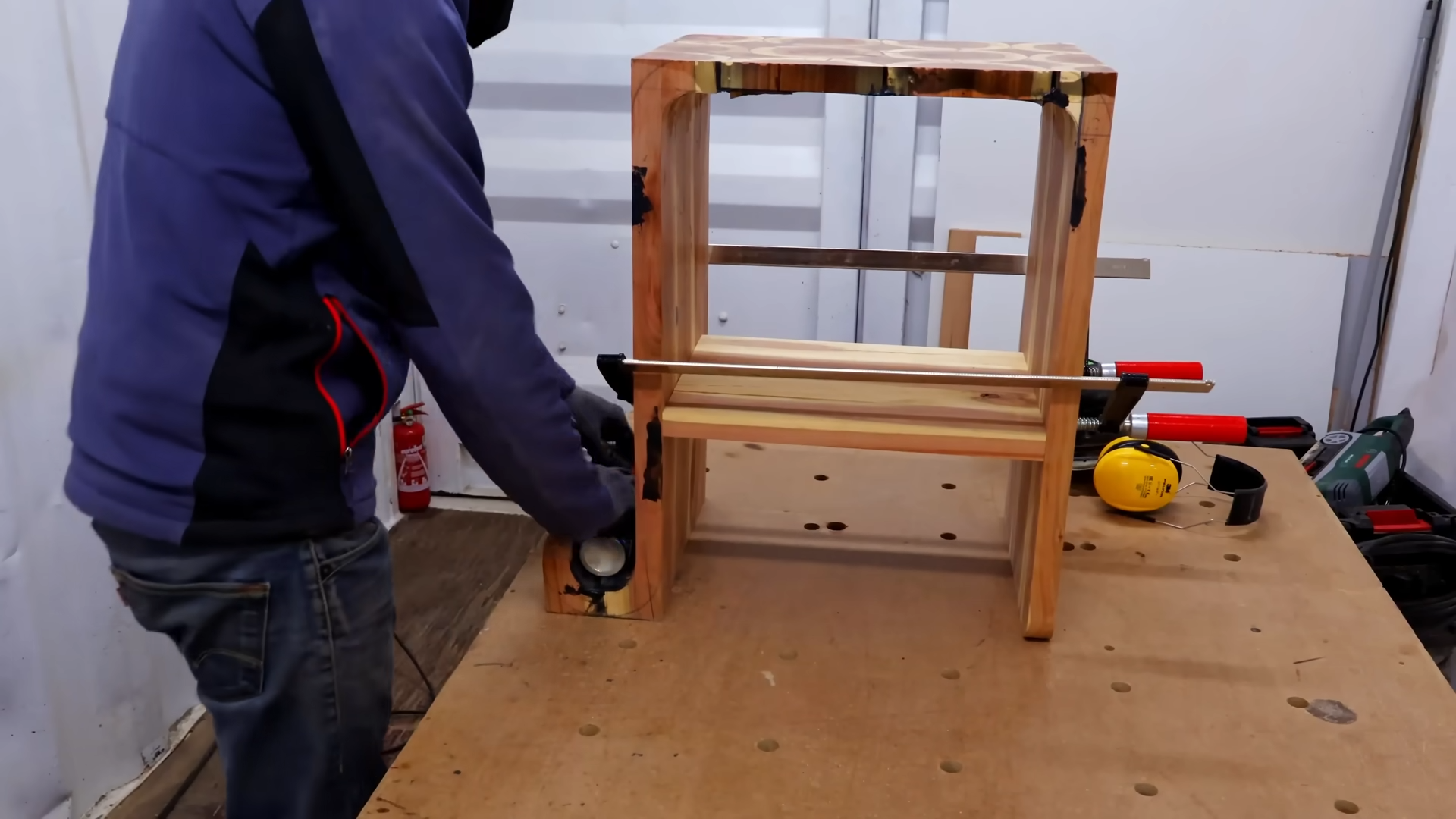 Building a custom turntable stand from leftover plum wood