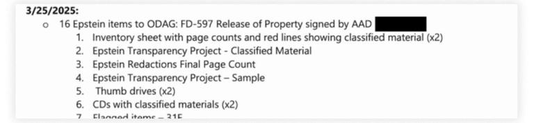 Excerpt from a document listing 