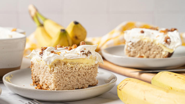 Yellow cake mix, instant pudding, milk, and Cool Whip come together in ...