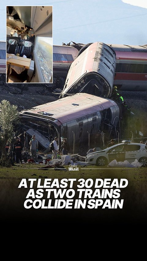At least 30 passengers dead as two trains collide in Spain