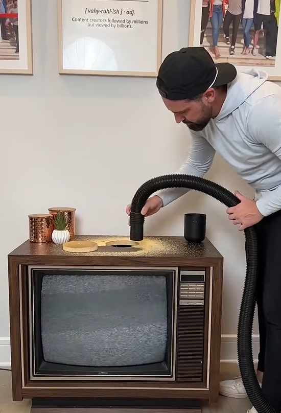 Turning an old TV into a cat bed