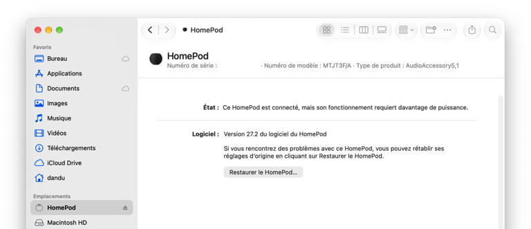Le HomePod mini peut fonctionner en filaire sur un Mac si vous avez la ...