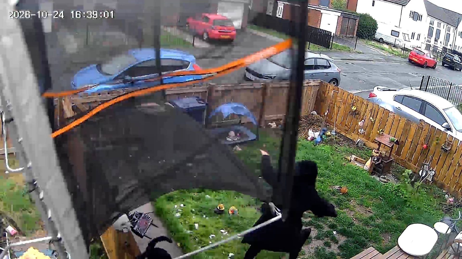 Gran's terrifying near miss as Storm Boleo sends trampoline flying over ...