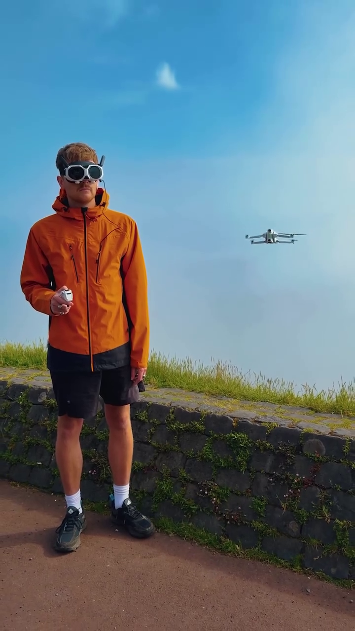 Using voice commands to record travel drone footage