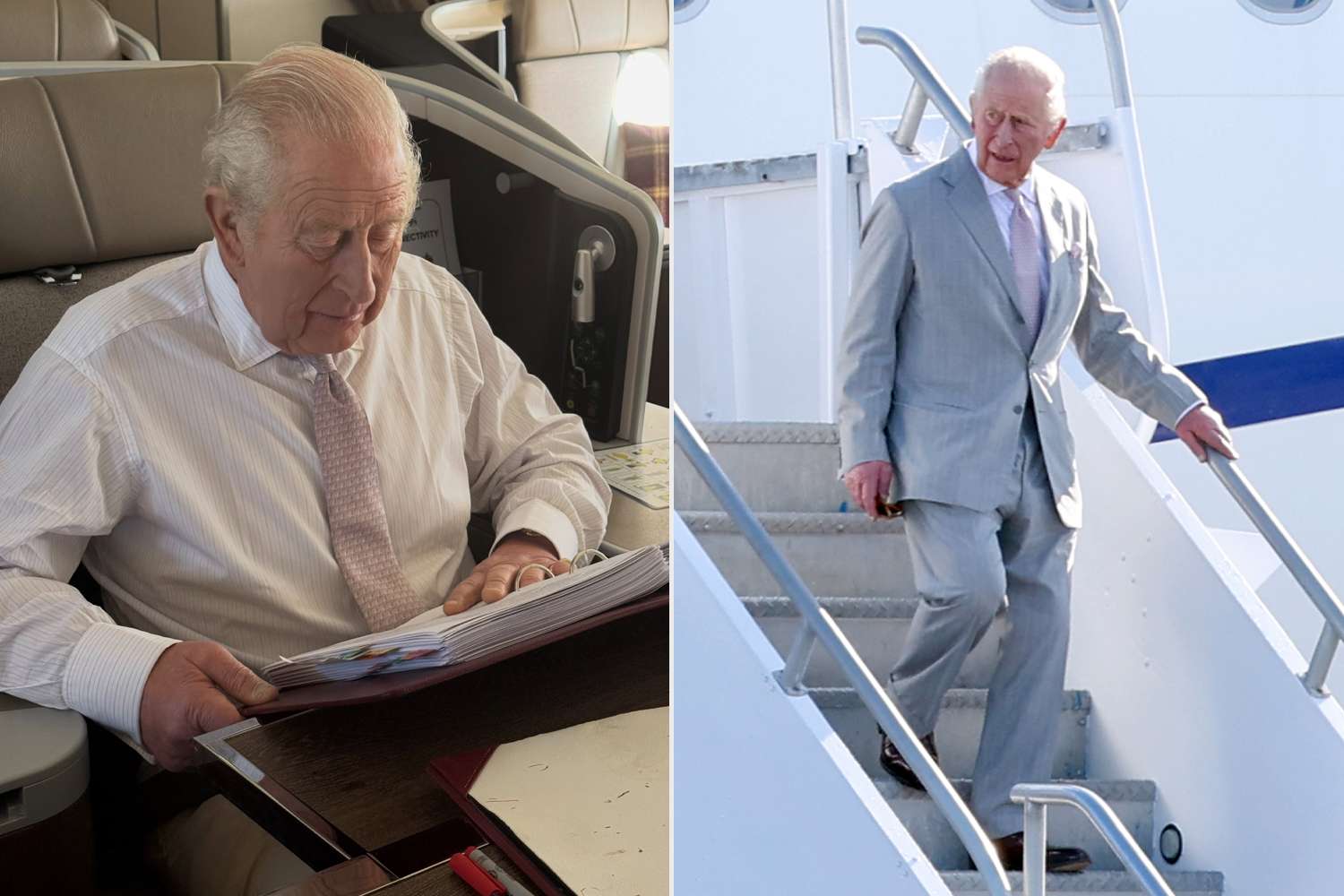 King Charles shares rare glimpse inside the royal plane, including how he spends his time while flying