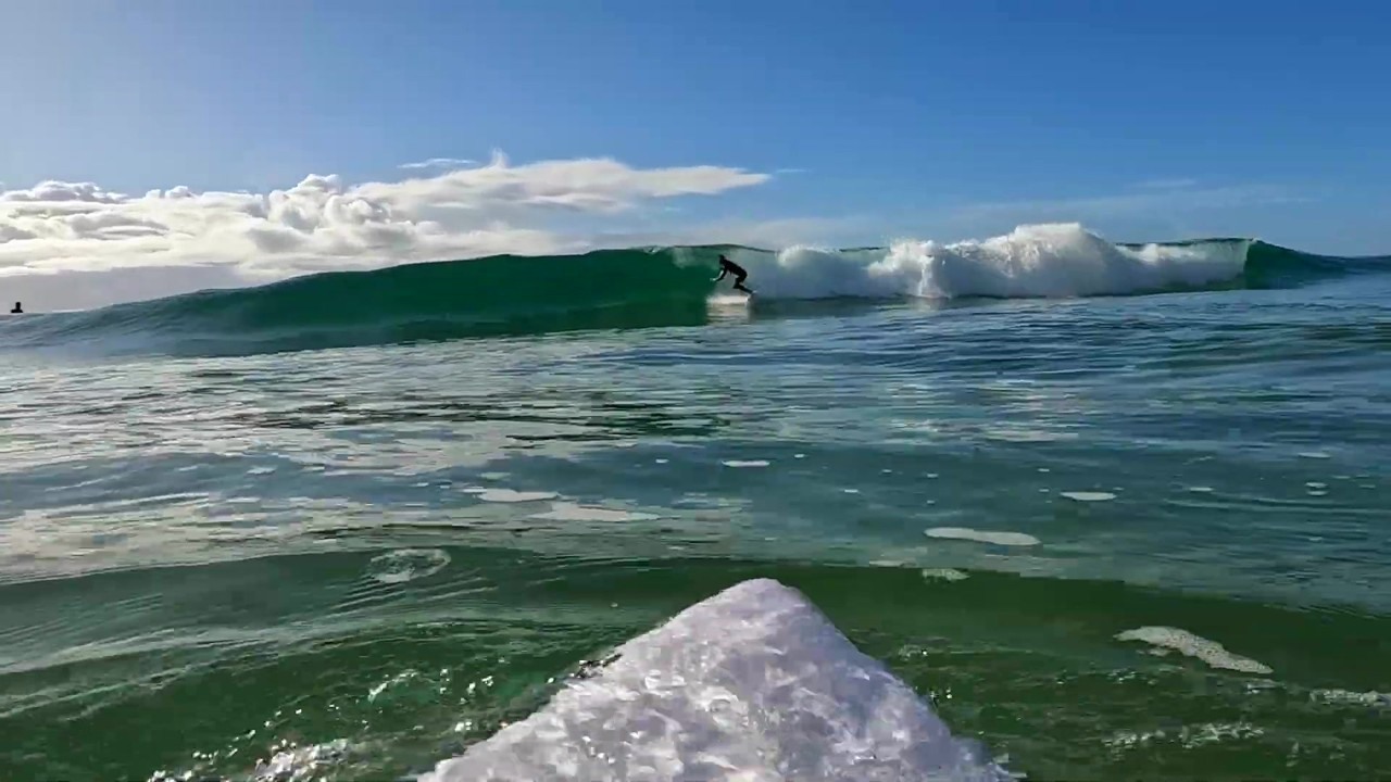POV surfing glassy barrels with almost no chop