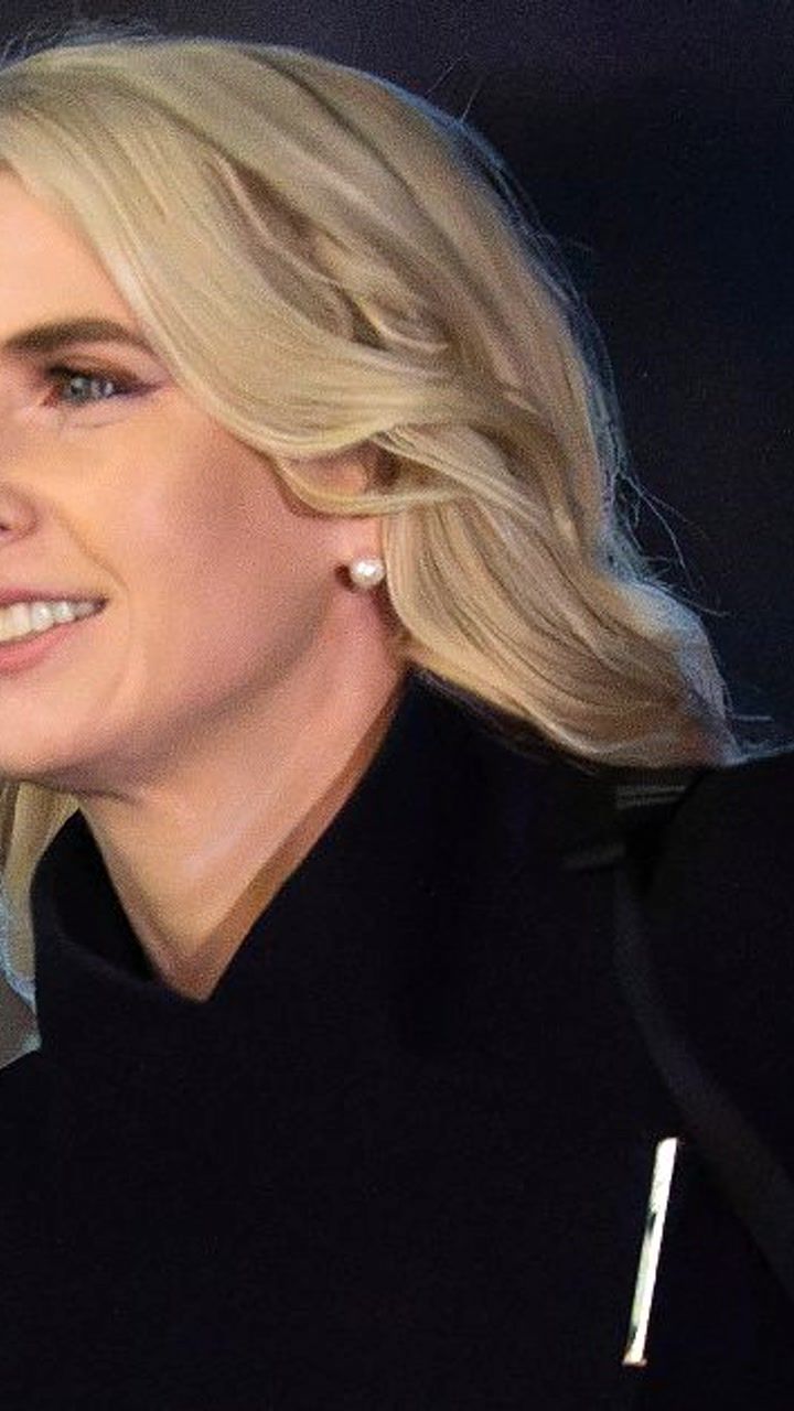 Natalie Harp breaks standard protocol as she rushes to join Trump
