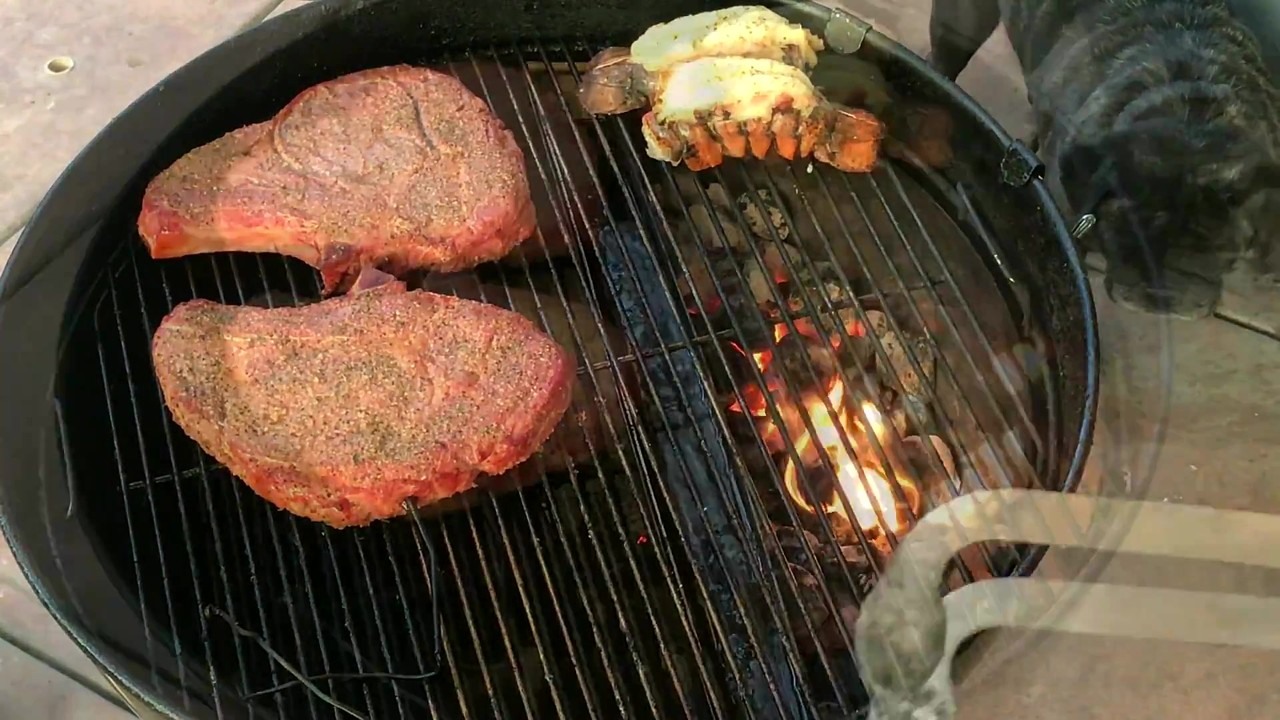 CJ reverse sears ribeye steak on a Weber kettle
