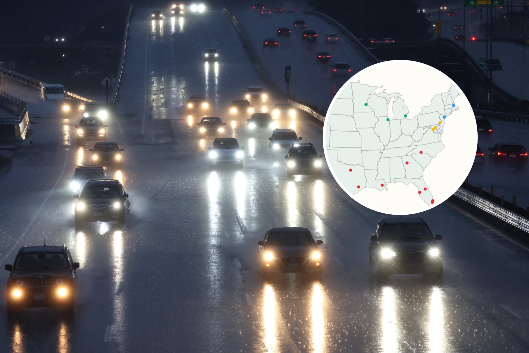 Map shows states facing Thanksgiving travel delays amid strong El Niño