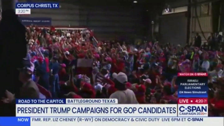 Camera pan spurs criticism of Trump rally crowd size in Texas
