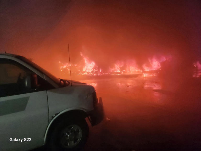 27 commercial vehicles destroyed in Waldorf fire
