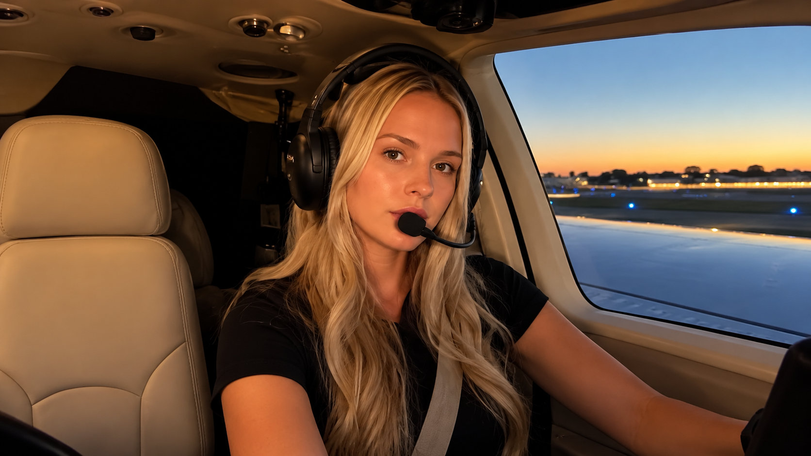 Flying to California during a beautiful sunset