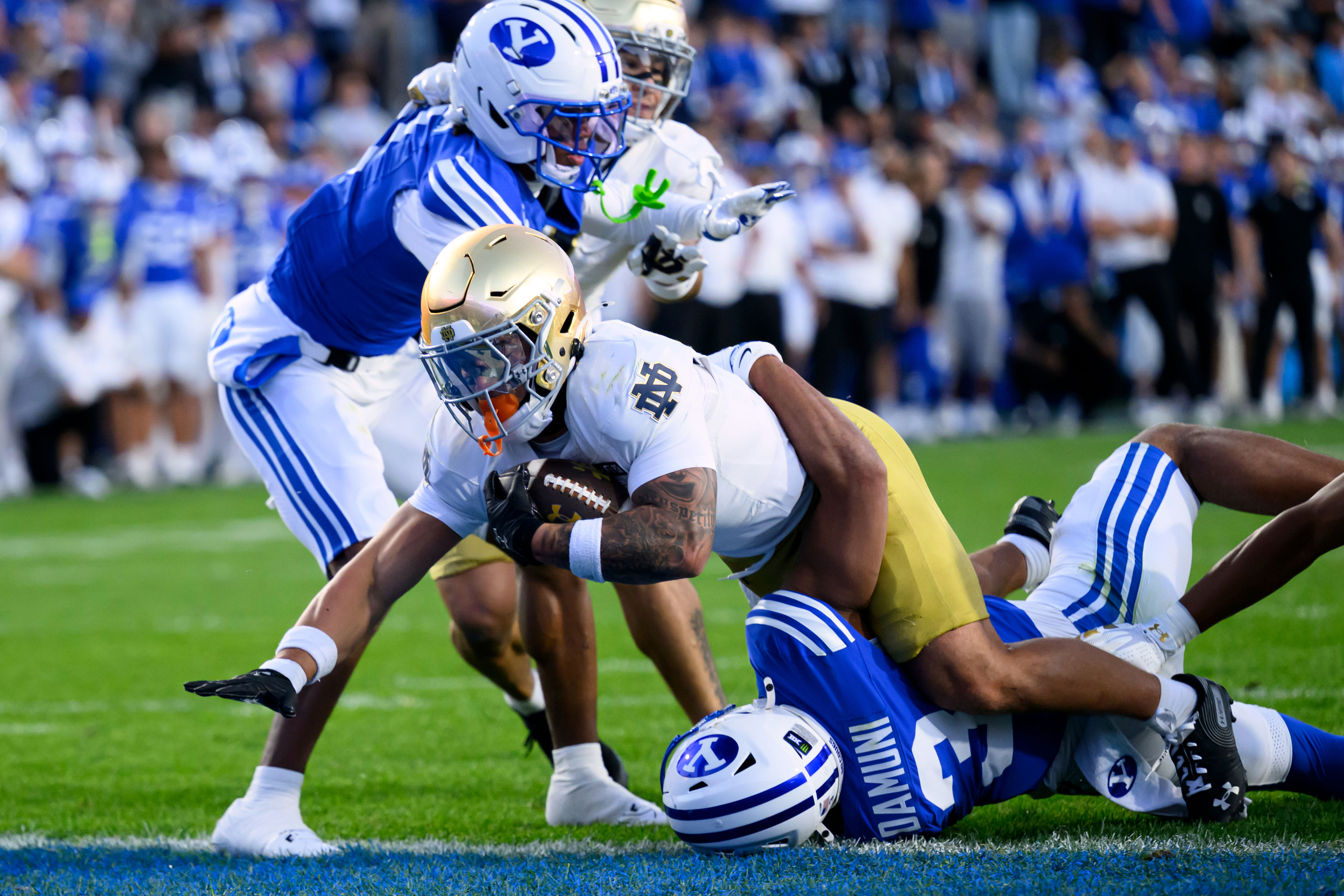 Nolan James Jr. hopes his tackle-breaking ability helps No. 5 Notre ...
