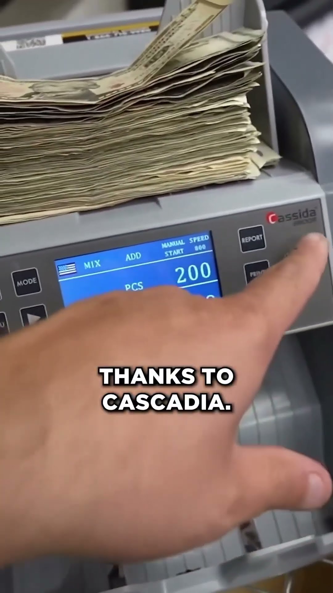 Laundromat income: counting a week's revenue with new machine