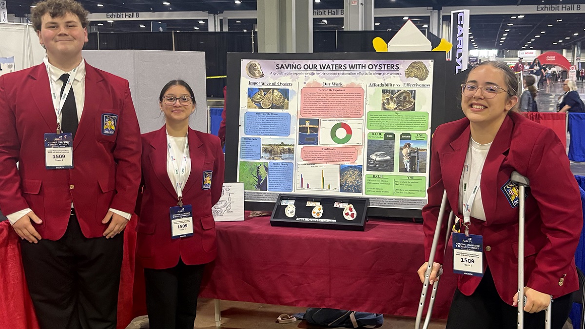 St. Mary's students grow oysters, win national skills recognition