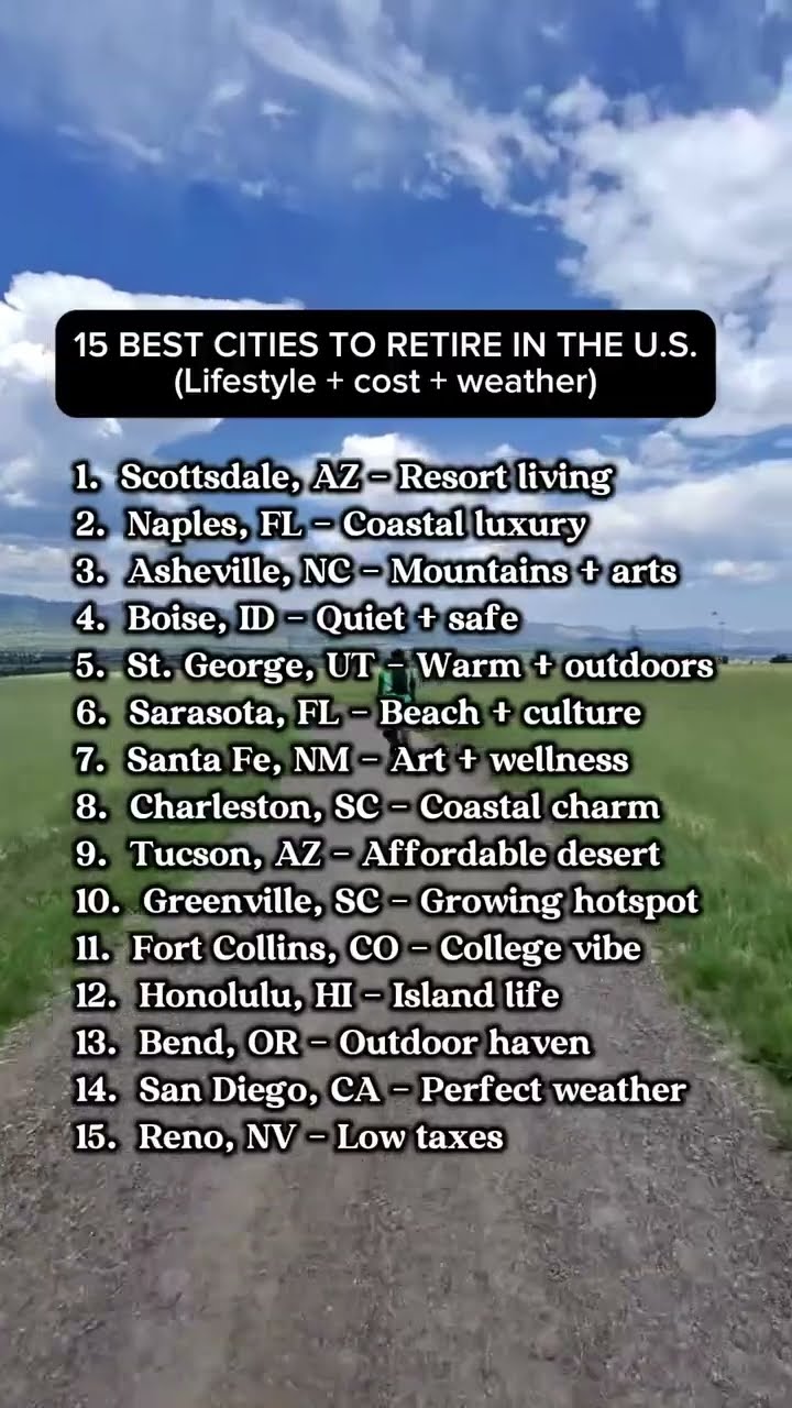 15 best cities to retire in the US