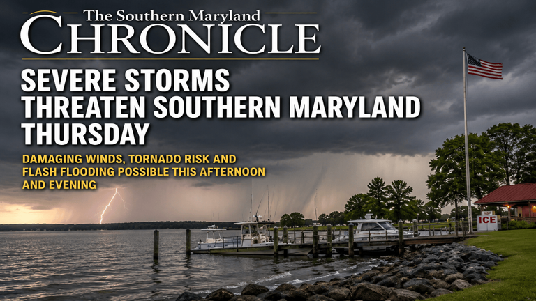 Severe storms threaten southern Maryland Thursday