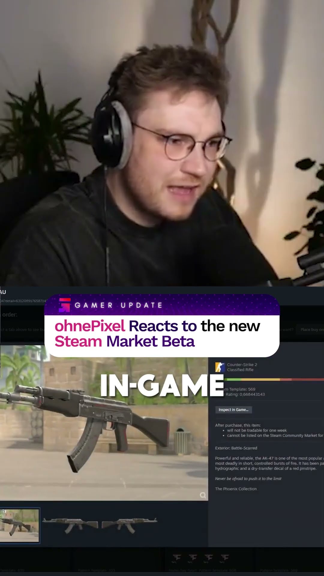 OhnePixel reacts to the new Steam Market beta features