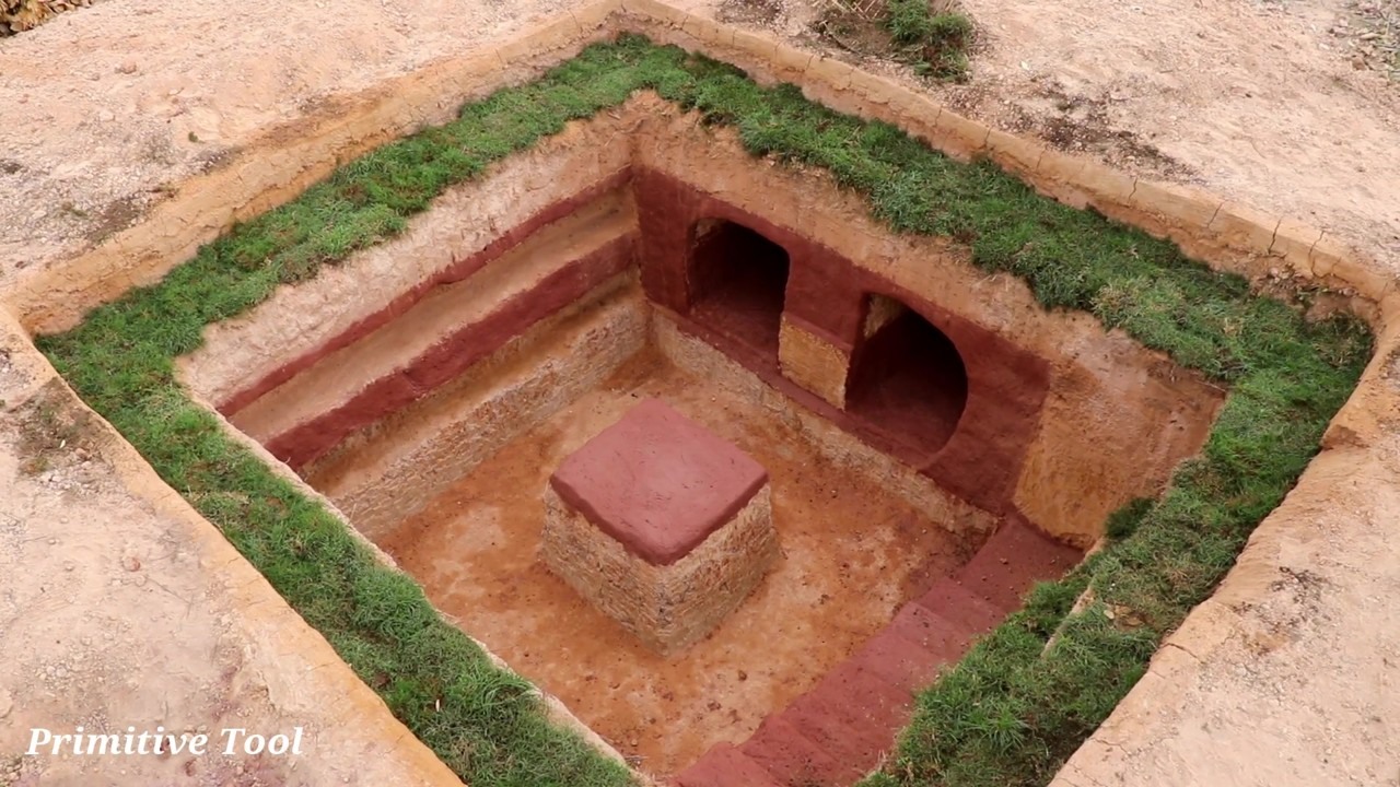 Underground courtyard house from above