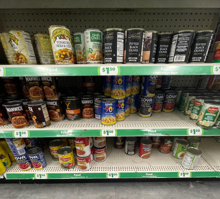 I bought the same grocery basics at Dollar General and Dollar Tree—one ...