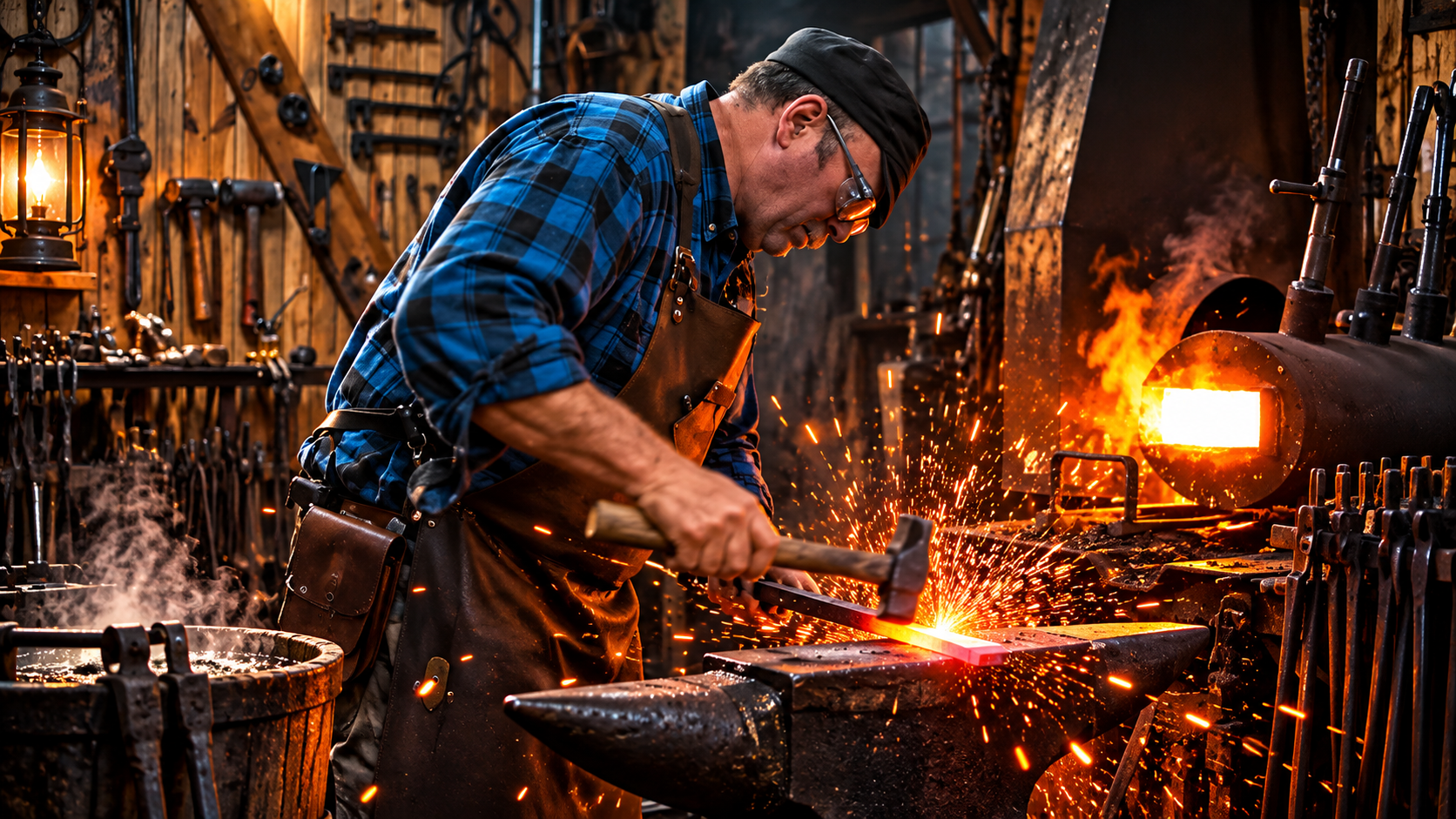Heating steel to forge a tomahawk