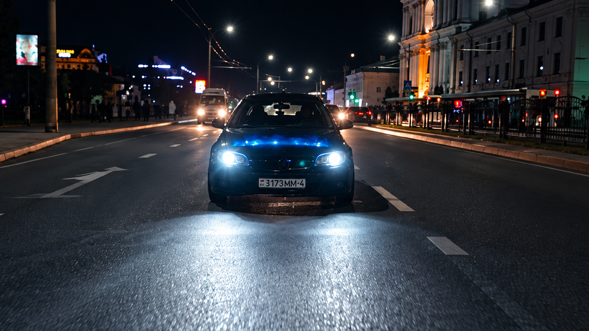Turning an ordinary car hood into a glowing screen