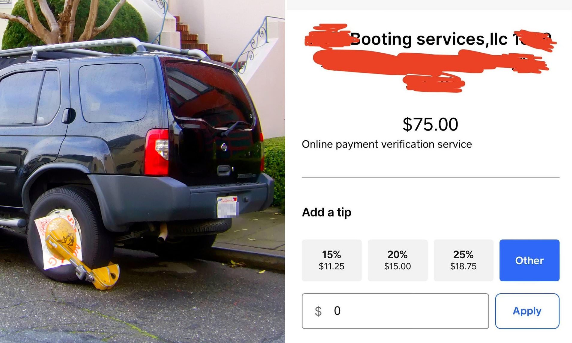 Driver slams tipping lunacy after being asked for gratuity by company who booted his car