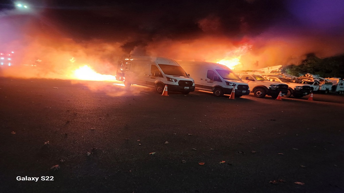 27 commercial vehicles destroyed in Waldorf fire